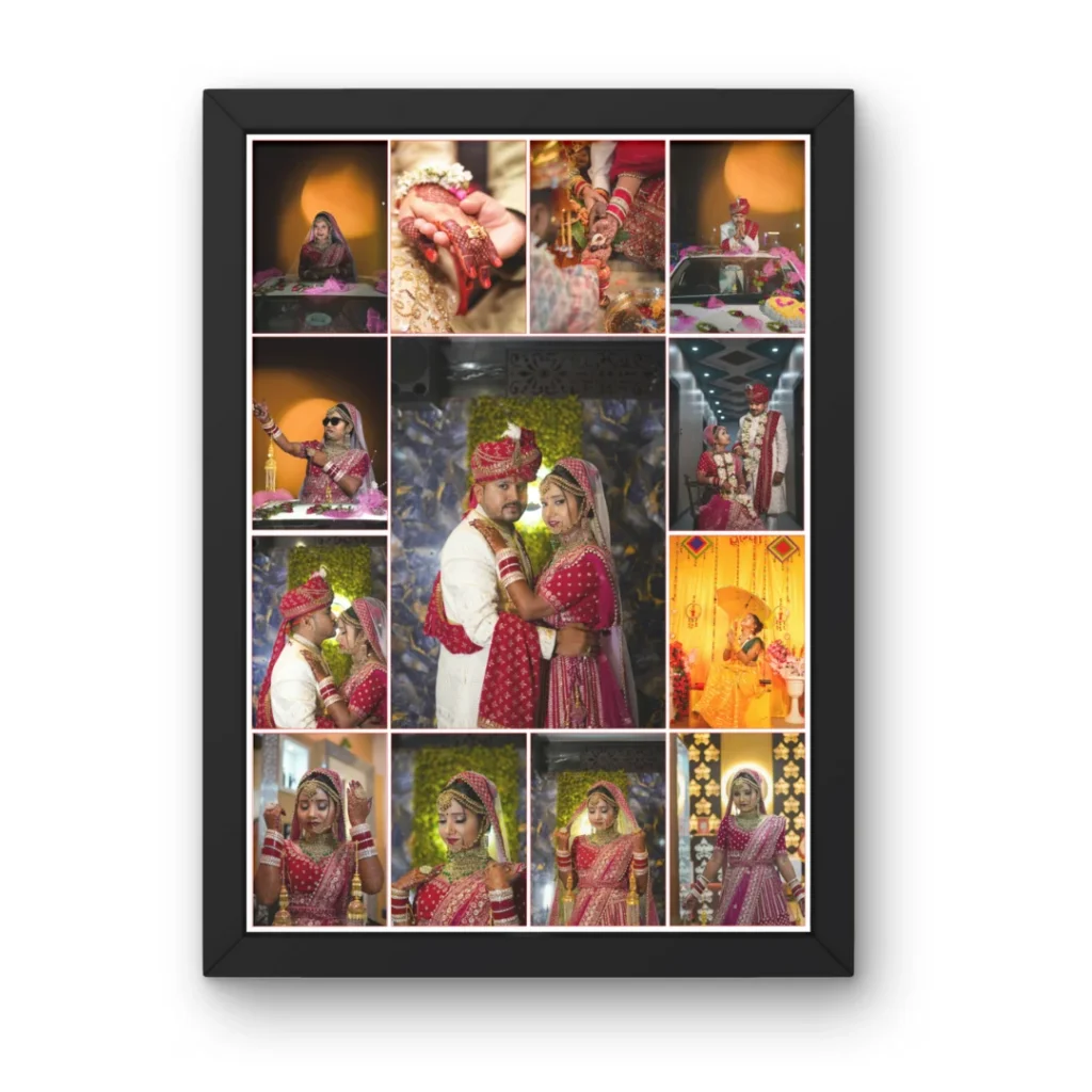 Customized Wedding & Couple Collage Photo Frame – Personalized 13 Photos Wall Frame Gift