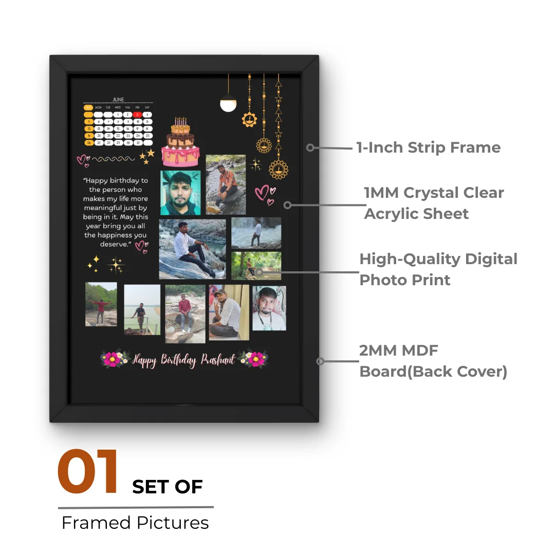 Personalized Birthday Memory Collage Frame - Image 3